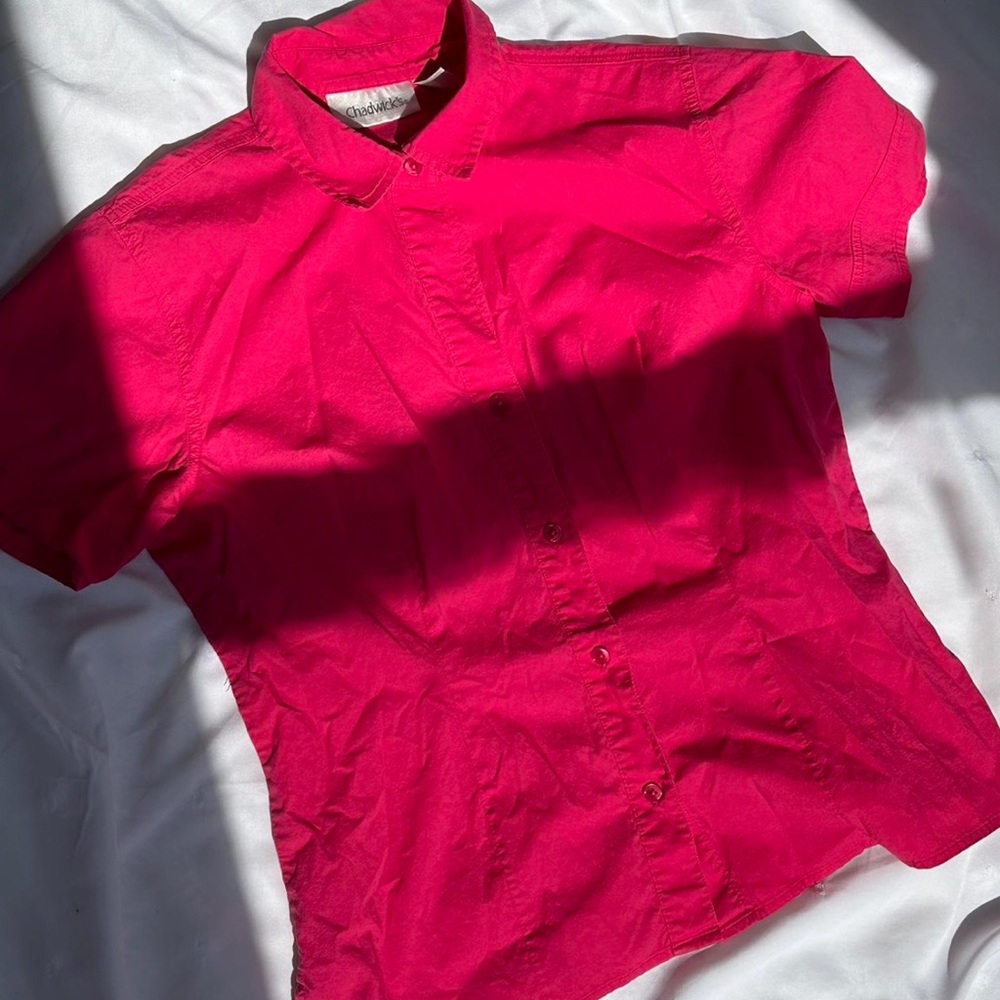 Chadwicks Fuchsia Button-Up Blouse